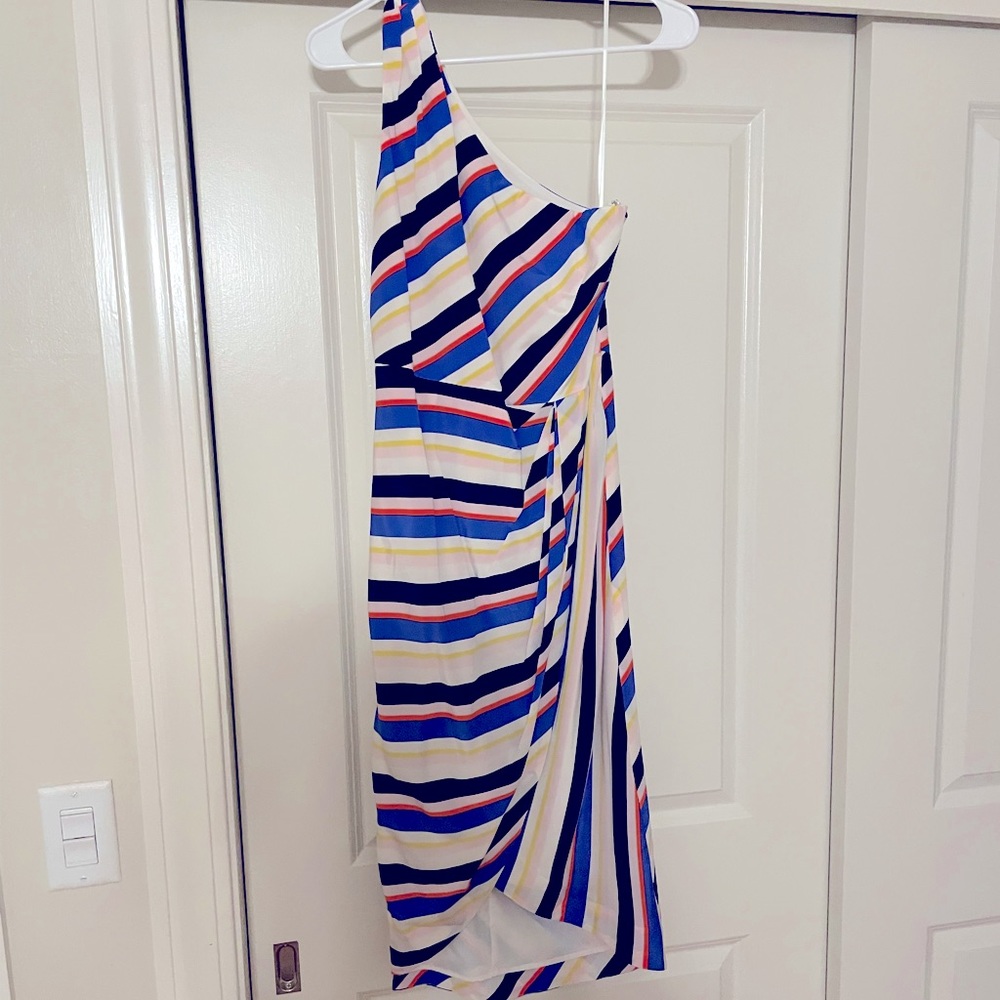 One Shoulder Stripped Dress